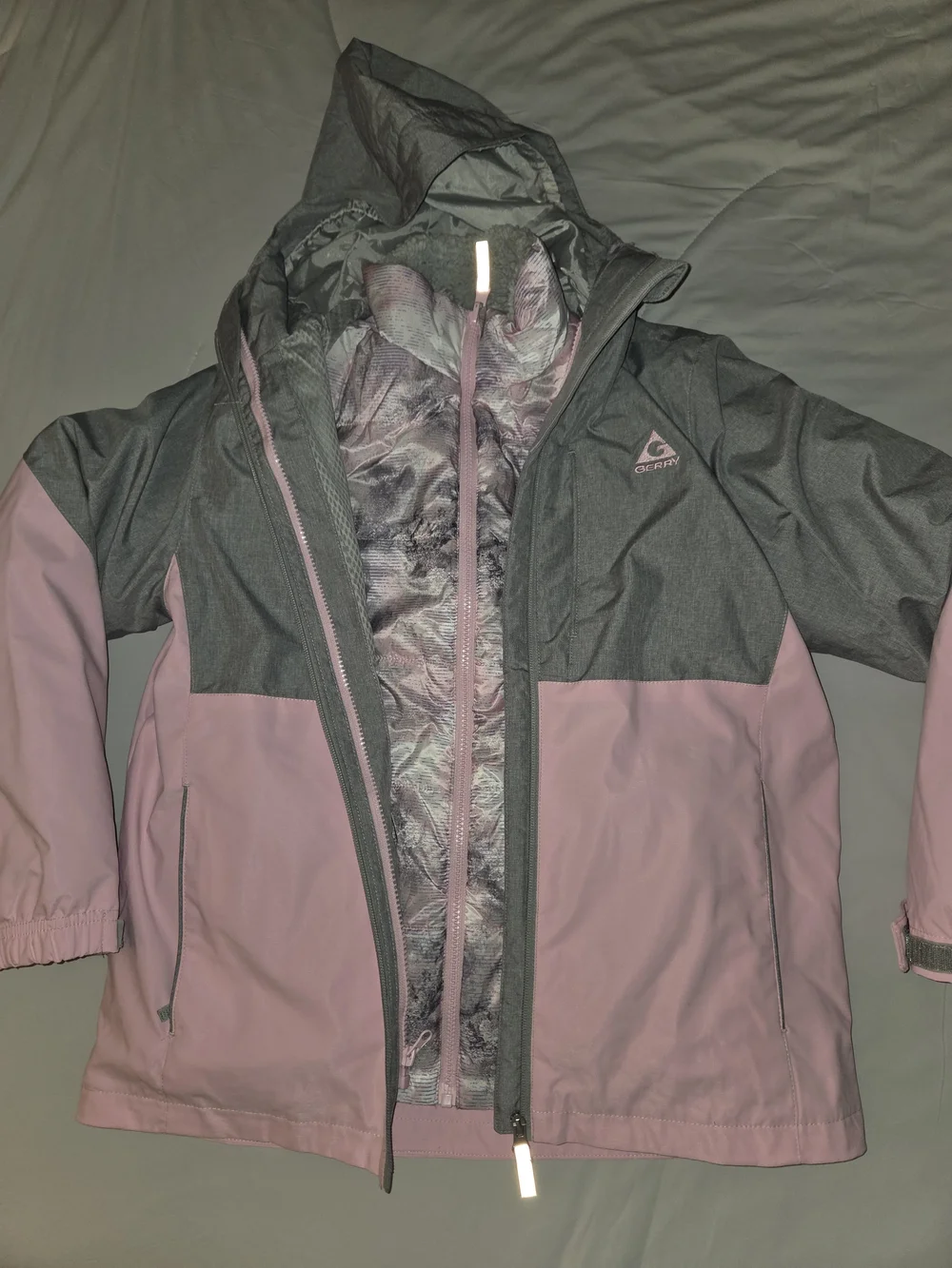 Gerry Girls' Gray Jacket with Pink Accents